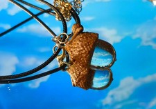 Ciondolo in resina epossidica, vera ghianda, pezzo unico, fatto a mano