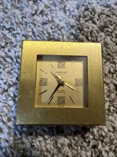 Sveglia da viaggio 8 giorni Looping metà secolo quadrante luminoso Swiss Made tono oro