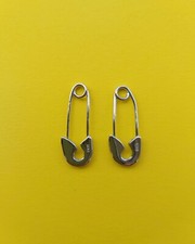 Orecchini spilla balia argento 925 / earrings nanny brooch safety pin silver