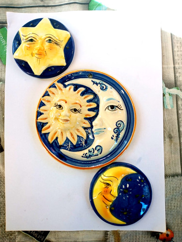 Sole luna stelle ceramica - stelle, in