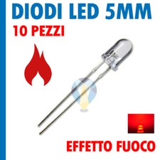 10 pezzi diodi diodo led tremolante diametro 5mm effetto fuoco natale presepe
