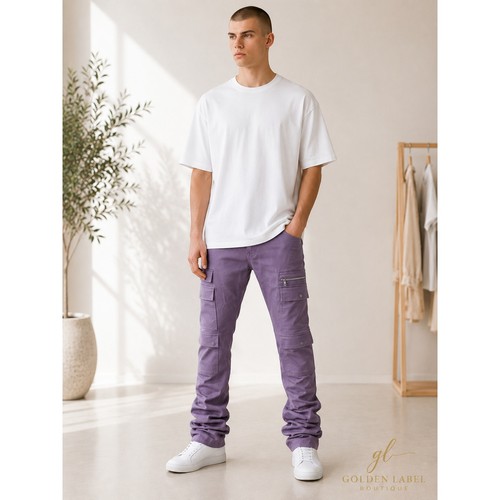 Pantalone cargo impilato - , uomo