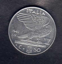 Moneta Italia Vittorio Emanuele III c.50  emissione 1941