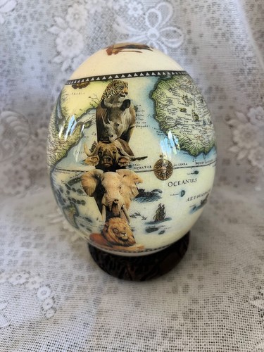 Ostrich egg decorated - egg, with