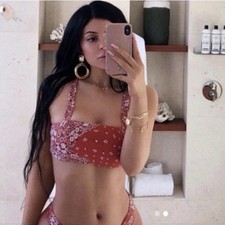 Top bikini bandana arancione rosa Onia x WeWoreWhat SOLO Kylie Jenner donna piccolo