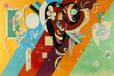 Stampa su tela di KANDINSKY, Composition IX  effetto dipinto con telaio e ganci