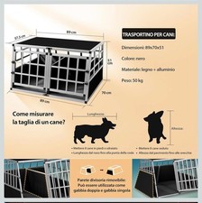 Gabbia da Trasporto per Cani Doppia 89x69x50cm