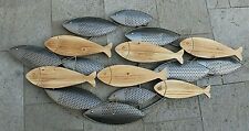 SCONTO 40 % PANNELLO PESCI METALLO & LEGNO Cm. 135 X 62 ARREDO MARINO CASA MARE