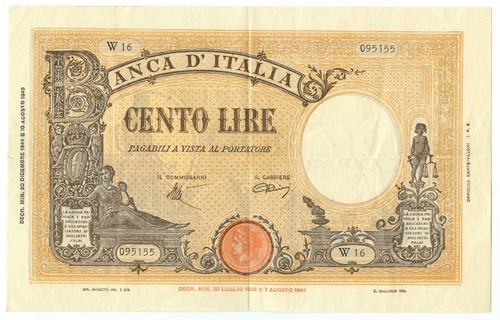 100 lire barbetti grande - lire,
