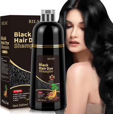 500ML Black Hair Dye Shampoo Capelli Colorati Nero 3 in 1, Shampoo Colorante Ner