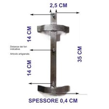 STAFFA PER FISSAGGIO A PALO IN FERRO ZINCATO PER CONTENITORI/CASSETTA ENEL MO...