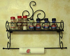 Mensola in ferro battuto porta spezie barattoli porta rotolo carta da cucina