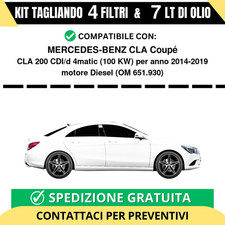 Tagliando per MERCEDES-BENZ CLA Coupé CLA 200 CDI/d 4matic 100 kw Diesel 2014...