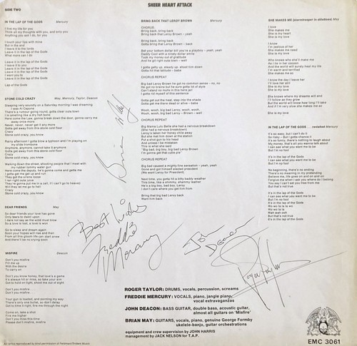 Queen signed sheer heart - signed,