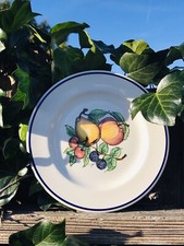 CASSA & BARREL Pera Mela Ciliegie Piatti Bordo Blu MADE IN ITALY 8 Piatti Insalata