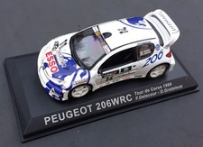 Modellino Die Cast 1:43 Peugeot 206 WRC Delecour Rally Tour De Corse 1999