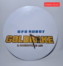 Orologio Da Parete Muro Ufo Robot Goldrake 30 Cm Scritta Deco In Rilievo 