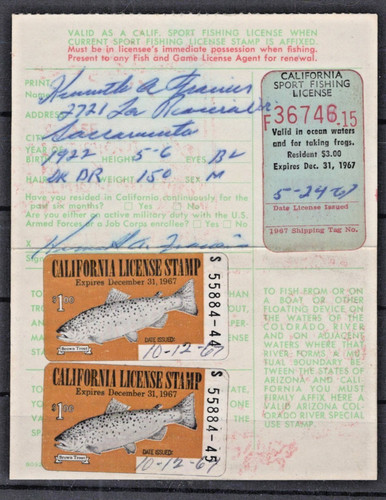 California 1967 licenza - , di