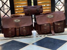 Borse da sella per moto in pelle di capra borse laterali borse da 15 pollici ...