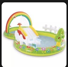 Piscina gonfiabile per bambini grande 9’ 6” x 5’ 11” x 3’ 5” My Garden scivolo gioco NUOVO