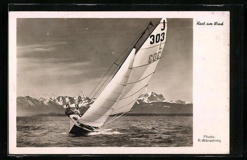 Barca vela sportiva sul lago - a,