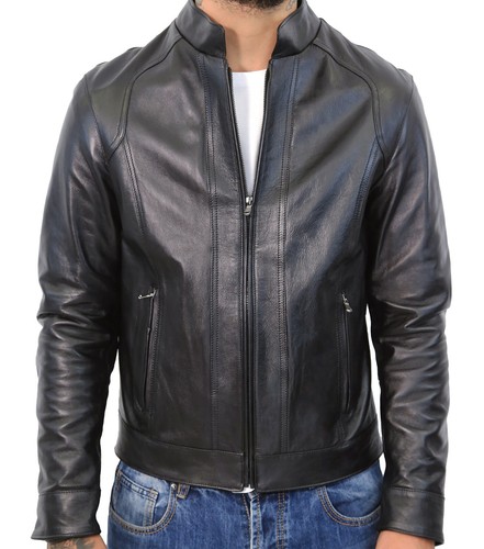 Giacca uomo vera pelle nero - giacca,
