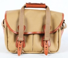Billingham 225 Shoulder Bag, Khaki with Tan Trim, 12.5x8.5x9 in.