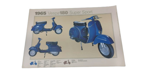 Poster plastificato vespa 180 - poster,