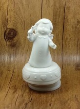 St Etienne carillon girevole con angelo bianco porcellana h 16 cm