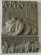 Medaglia Placca Raduno del Carroccio Milano 1936 Moto Motociclismo
