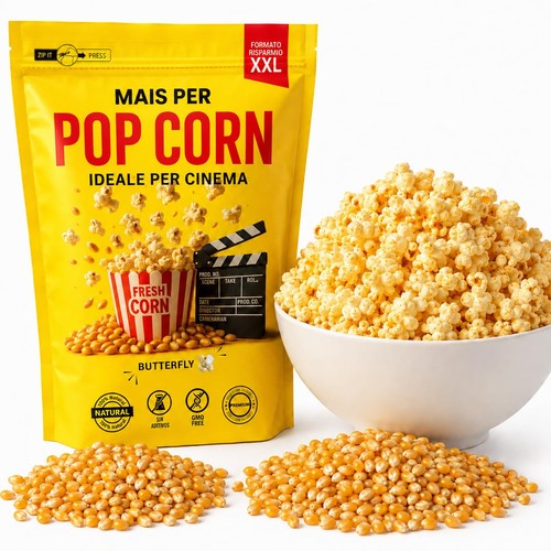 Pop corn mais butterfly 1800g - mais,