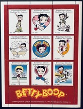 FOGLIO FRANCOBOLLI ISOLE COMORO BETTY BOOP 1998 MNH PERSONAGGIO ANIMATO CARTONE ANIMATO