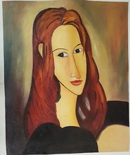 QUADRO DIPINTO A MANO OLIO SU TELA FALSO D'AUTORE MODIGLIANI CM 50X60 CANVAS..