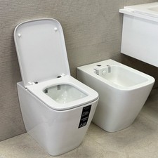 Set Sanitari Hatria TECNA a Terra WC Pure Vortex e bidet con sedile avvolgente r