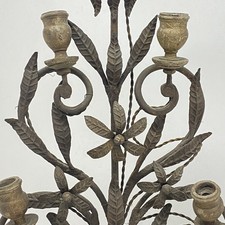 ANTICO CANDELIERE FERRO SBALZATO LAMPADA OLD candlestick mazzucotelli rizzarda