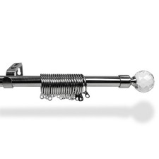 BASTONE IN ACCIAIO Per TENDA Regolabile DIAMETRO 19 MM. Completo di ANELLI mod. 