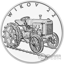 TRACTOR WIKOV 22 su ruote 1 oz moneta argento 1$ Niue 2023