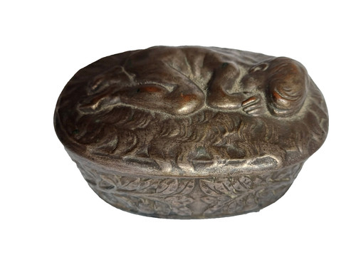 Antica scatola bronzo - antica,