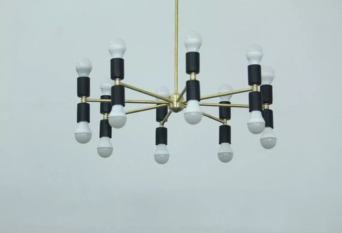 Lampadario ottone opaco 8 - lampadario, a