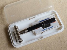 GILLETTE Super Adjustable 109 Black Beauty + Lamette Nuove safety razor vintage