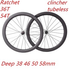 700C Cricchetto 36T 54T Profondità 38 46 50 58mm Carbonio Ruote Freno a Disco Ruota