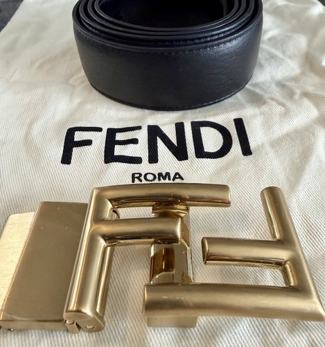 Fendi logo buckle black - fendi,
