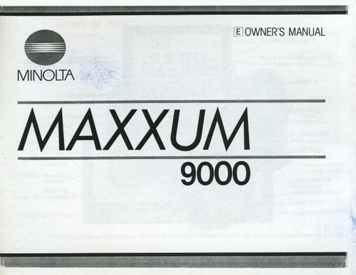 Minolta maxxum 9000 manuale - minolta,