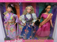 Barbie Bambole 1995 Bambole del Mondo Giappone India Norvegia Costume Etnico Kimono