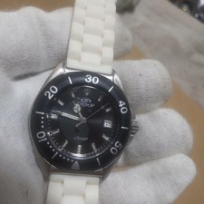 ORIENT Orologio Subacqueo Quadrante Nero Cinturino Gomma Bianco Impermeabile 30m