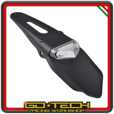 PORTATARGA MOTO ENDURO FANALE STOP POSTERIORE LED MOTARD CROSS Bianco UNIVERSALE