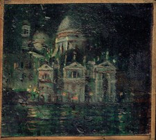 Dipinto Olio Tavoletta Venezia