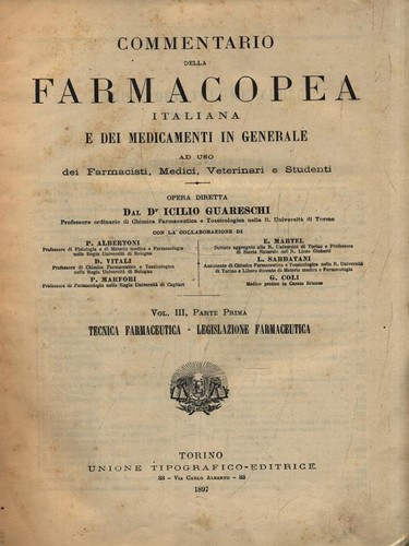 Farmacopea italiana vol - vol., iii