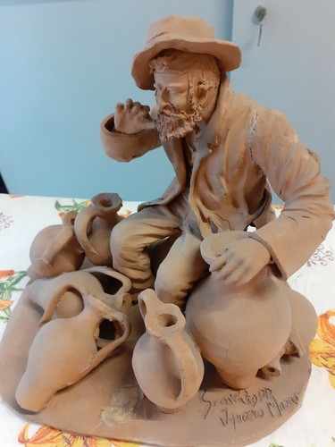 Statuetta terracotta vintage - statuetta,