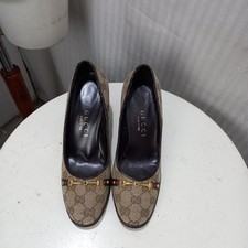 Articolo e5334 scarpe con tacco donna Gucci marroni, numero 38, in tela